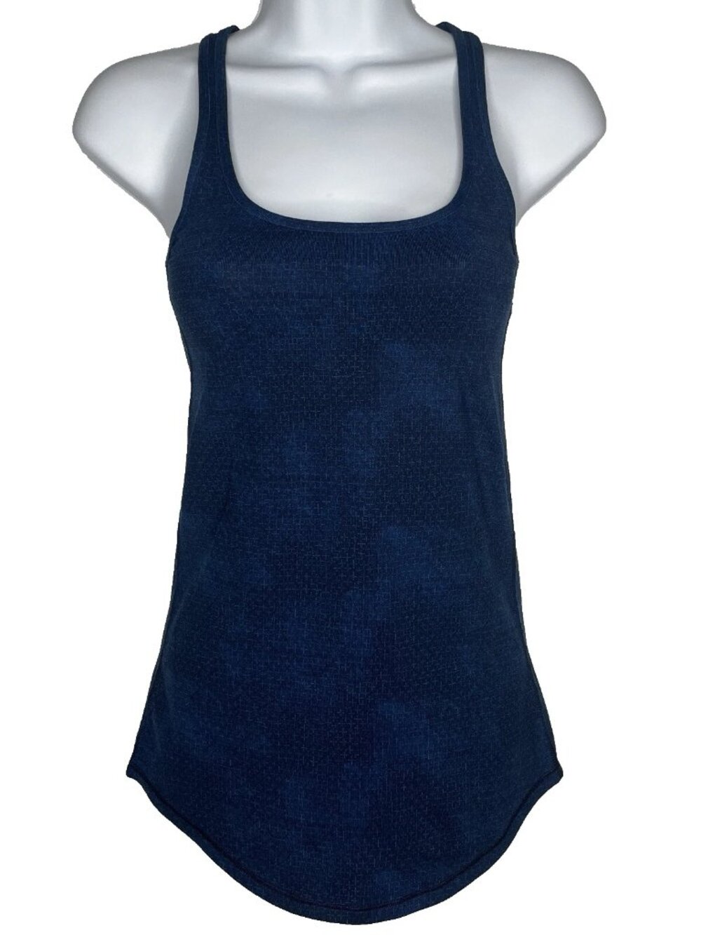 Lululemon Cool Racerback Tank Top Size 4 Dark Blue Black Check